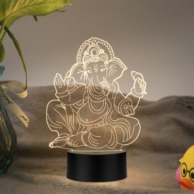 The Lord Ganesha Night lamp Warm White Led Light  Decoration Light Gift for Diwali